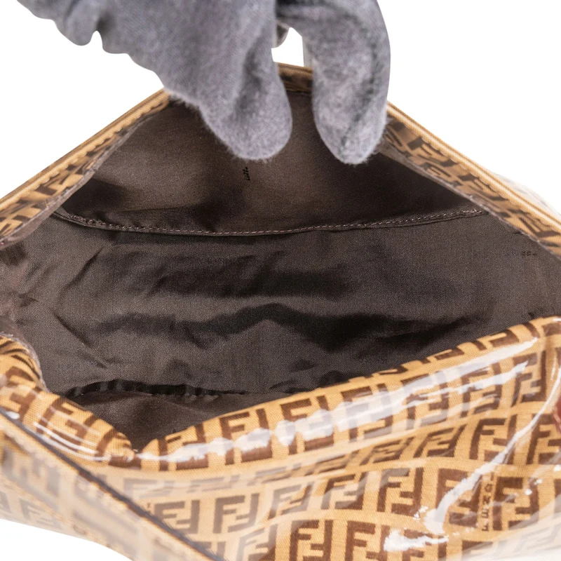 Fendi Coated Monogram FF Zucca Canvas Mamma Baguette Shoulder Bag