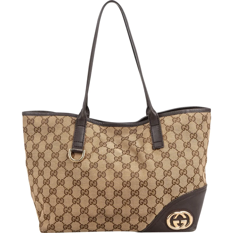 Gucci Monogram GG Canvas Abbey Interlocking G Tote Shoulder Bag