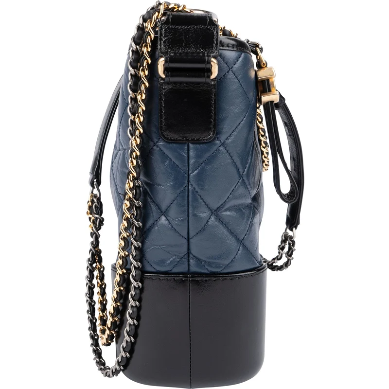 Chanel Aged Calfskin Quilted Gabrielle Hobo Crossbody Bag