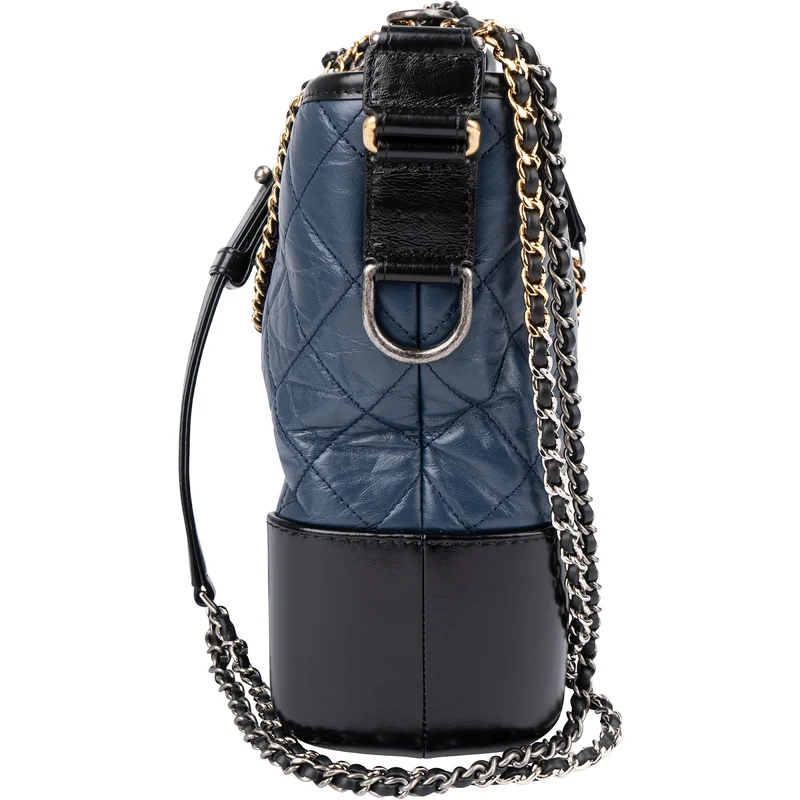 Chanel Aged Calfskin Quilted Gabrielle Hobo Crossbody Bag