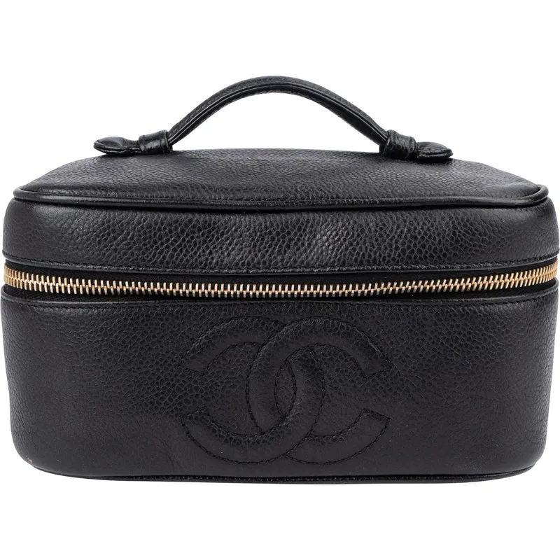 Chanel Caviar Leather Vanity Case Handbag