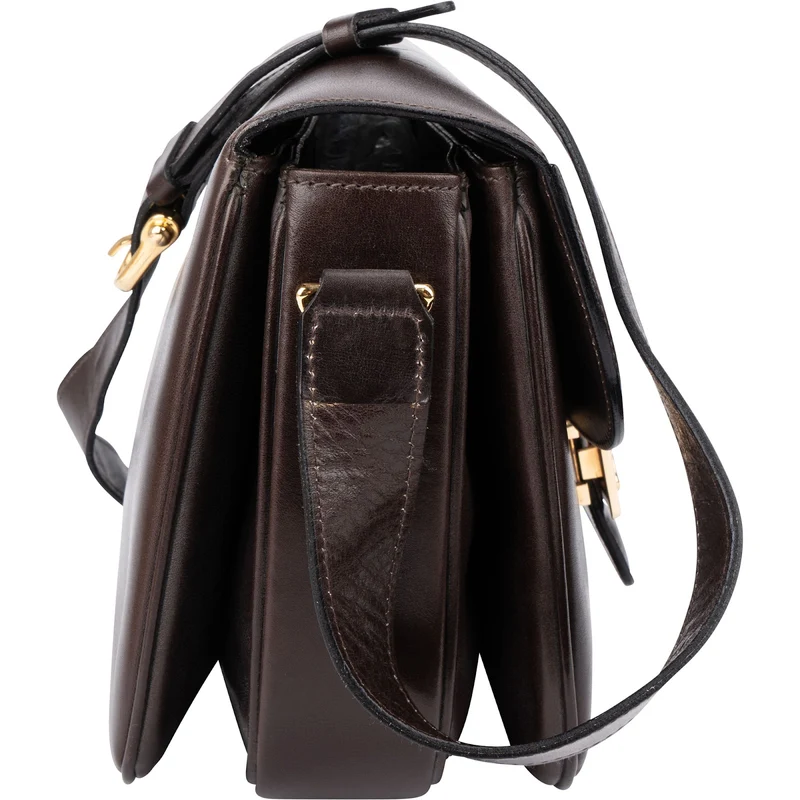 Celine Shiny Calfskin Medium Triomphe Shoulder Bag