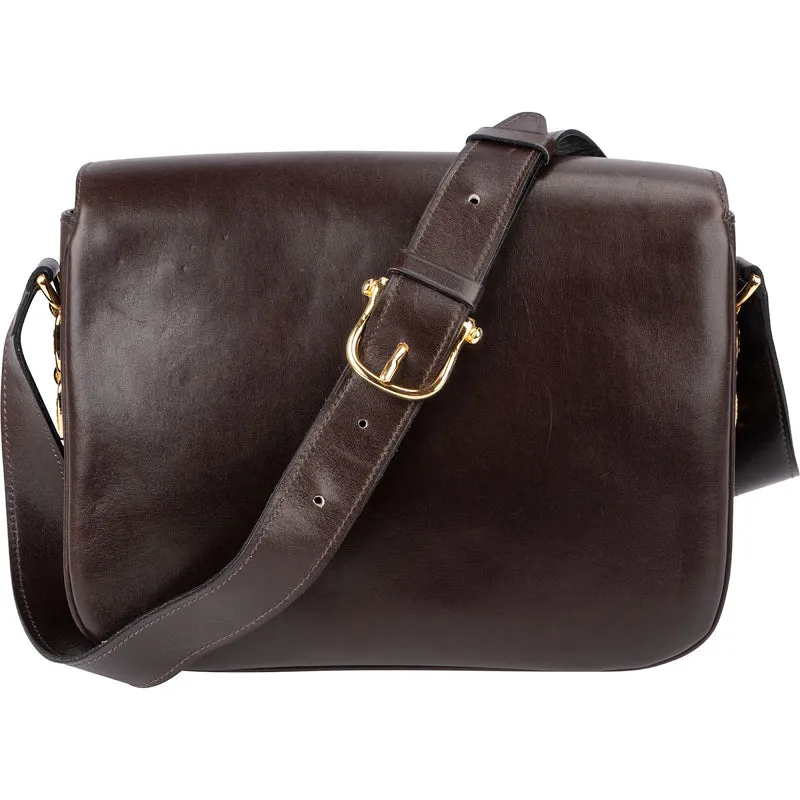 Celine Shiny Calfskin Medium Triomphe Shoulder Bag