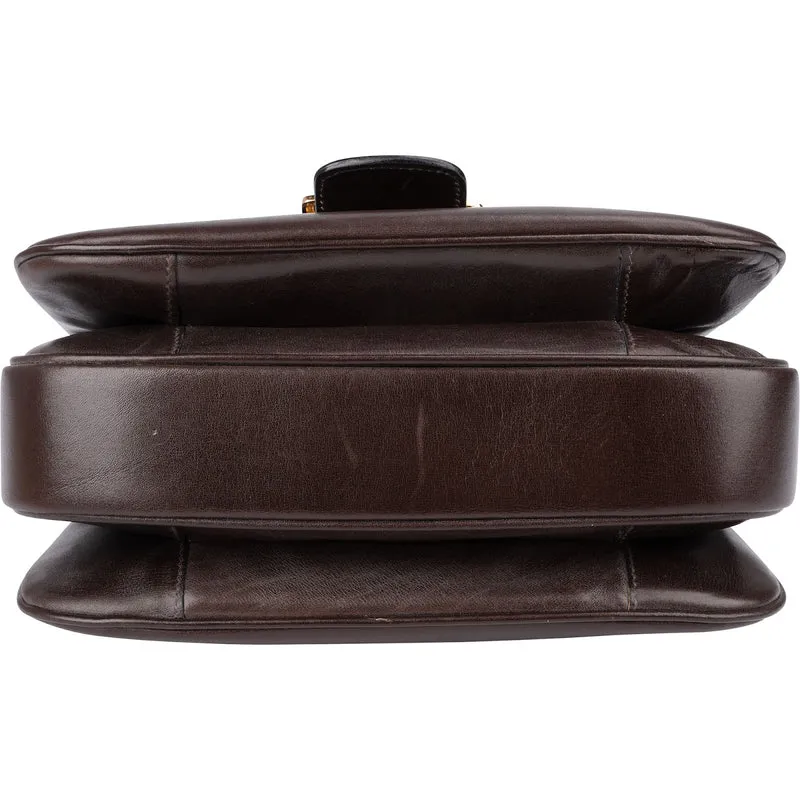 Celine Shiny Calfskin Medium Triomphe Shoulder Bag