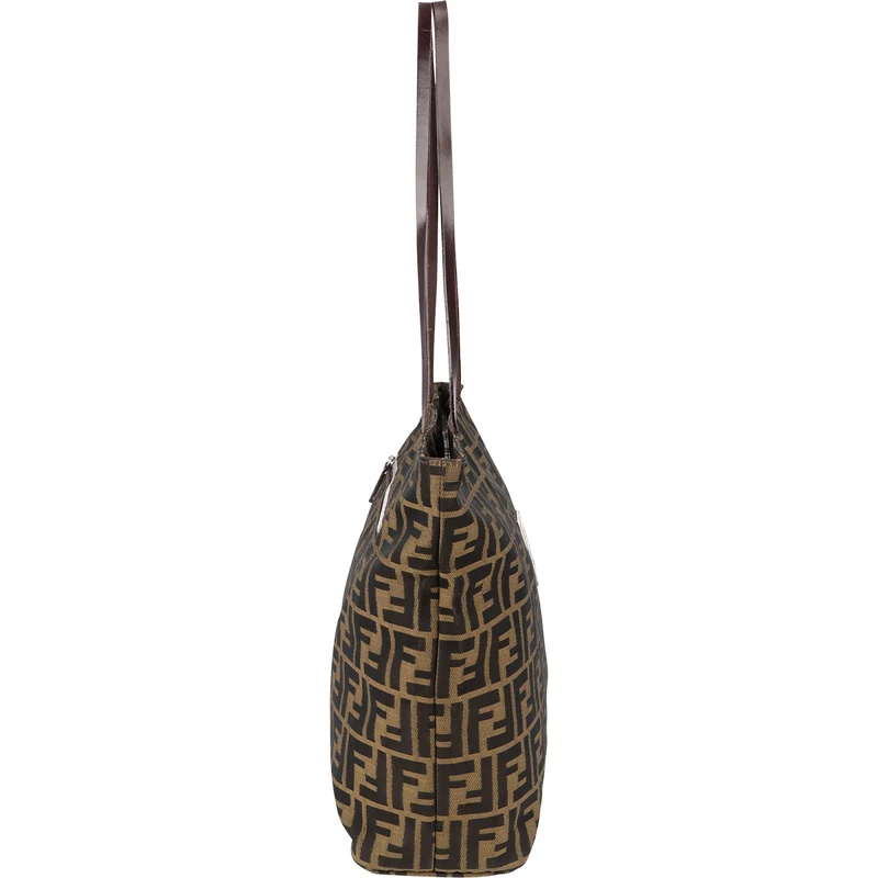 Fendi Monogram Zucca Canvas Tote Shoulder Bag