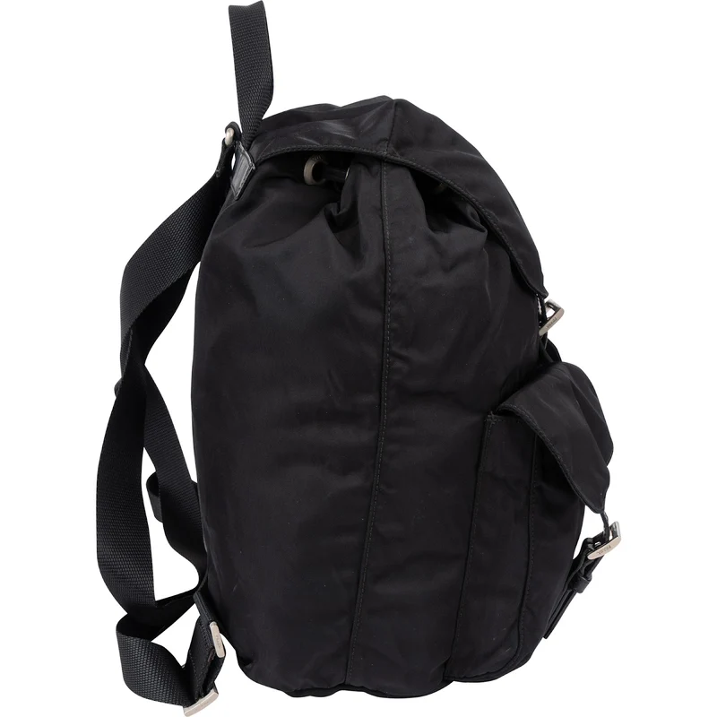 Prada Black Nylon Triangle Backpack