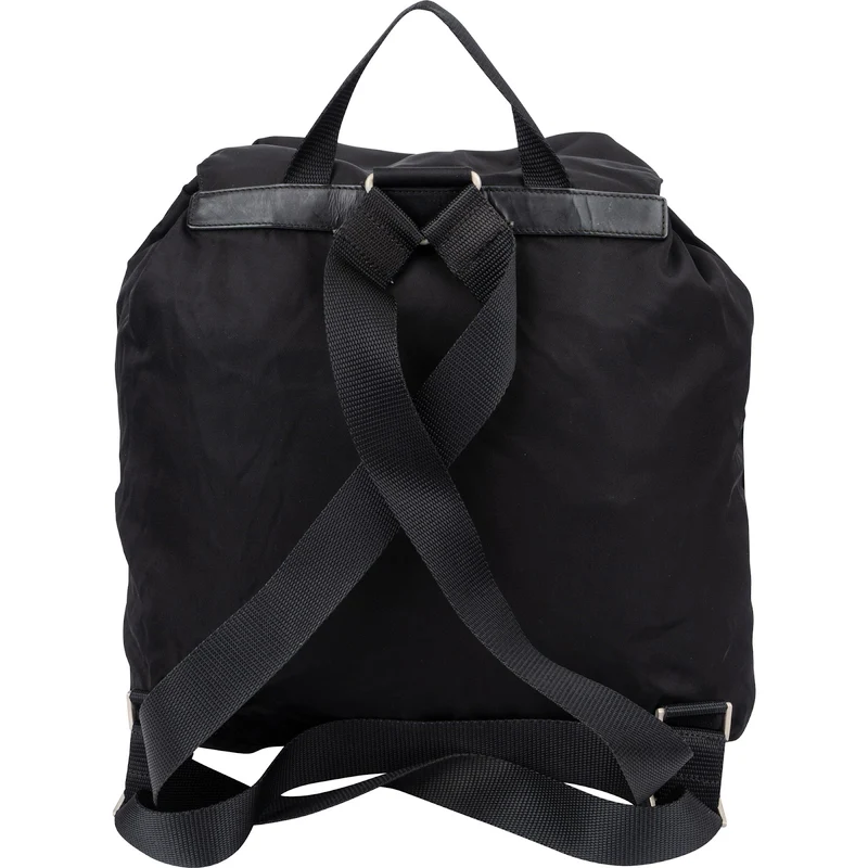 Prada Black Nylon Triangle Backpack