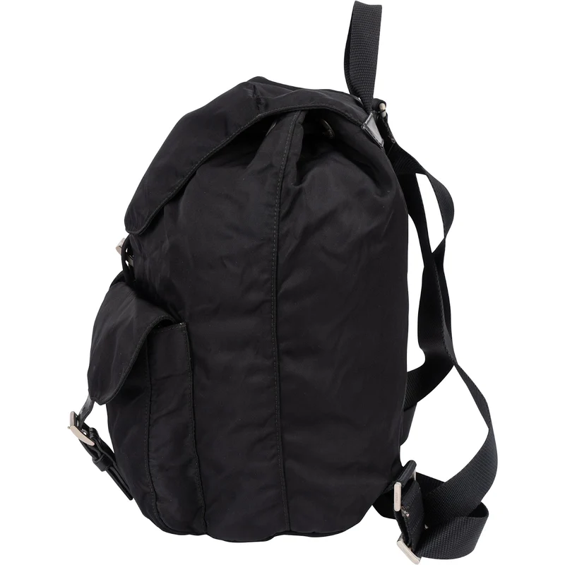 Prada Black Nylon Triangle Backpack