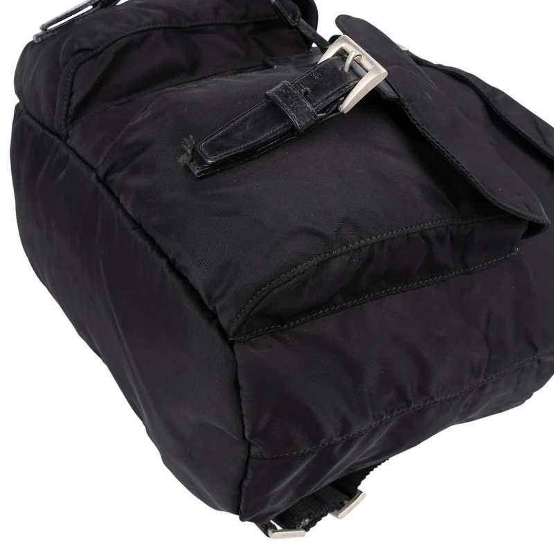 Prada Black Nylon Triangle Backpack