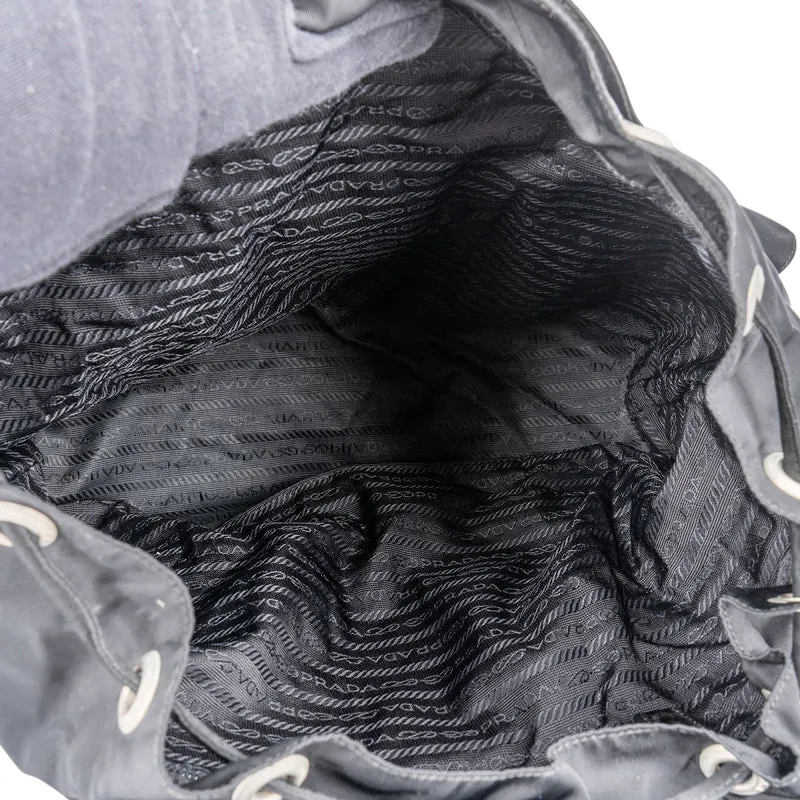 Prada Black Nylon Triangle Backpack