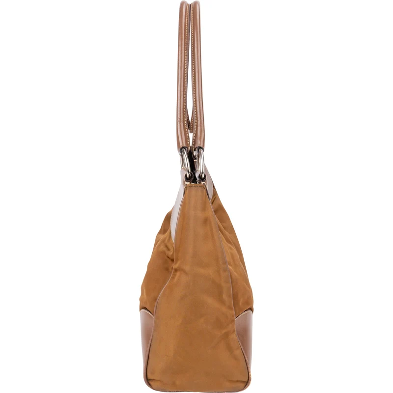 Prada Tessuto Leather Trim Hobo Shoulder Bag