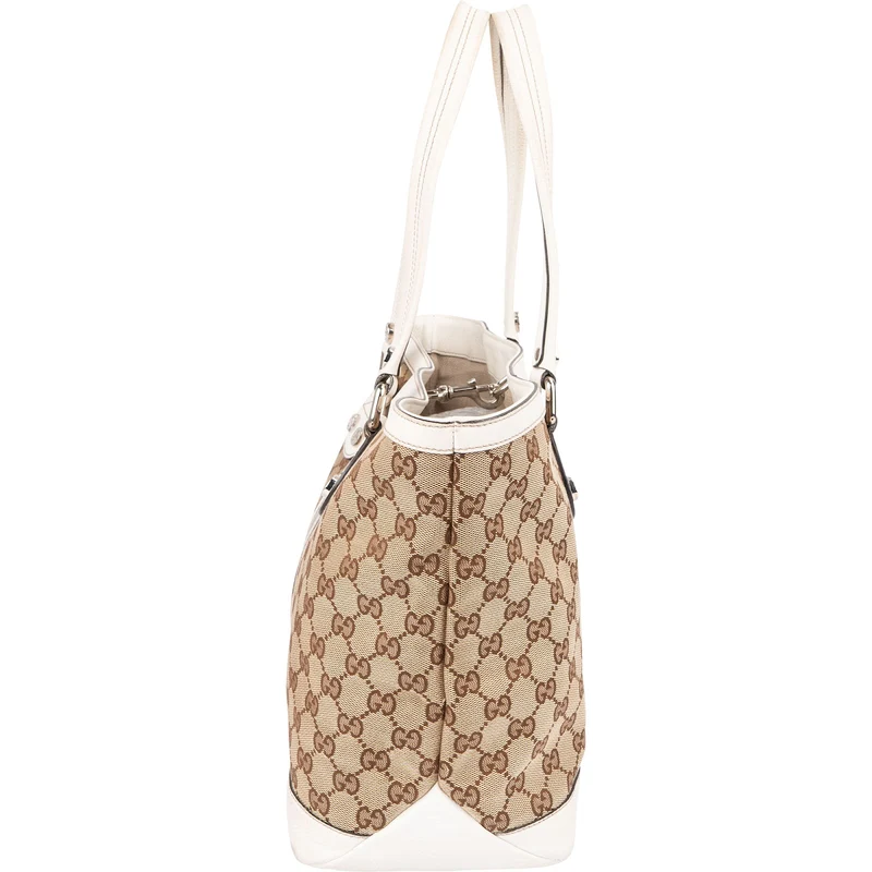 Gucci Monogram GG Canvas Vertical Stripe Tote Handbag