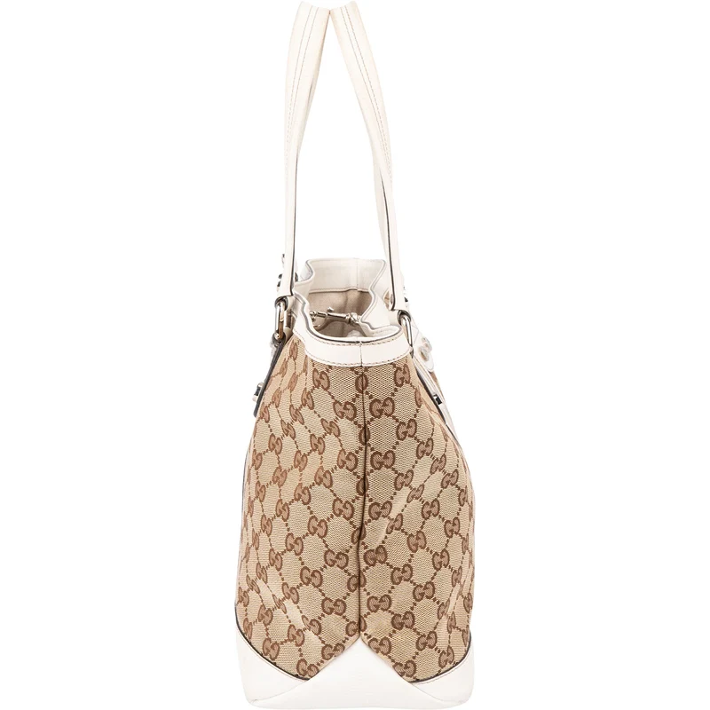 Gucci Monogram GG Canvas Vertical Stripe Tote Handbag