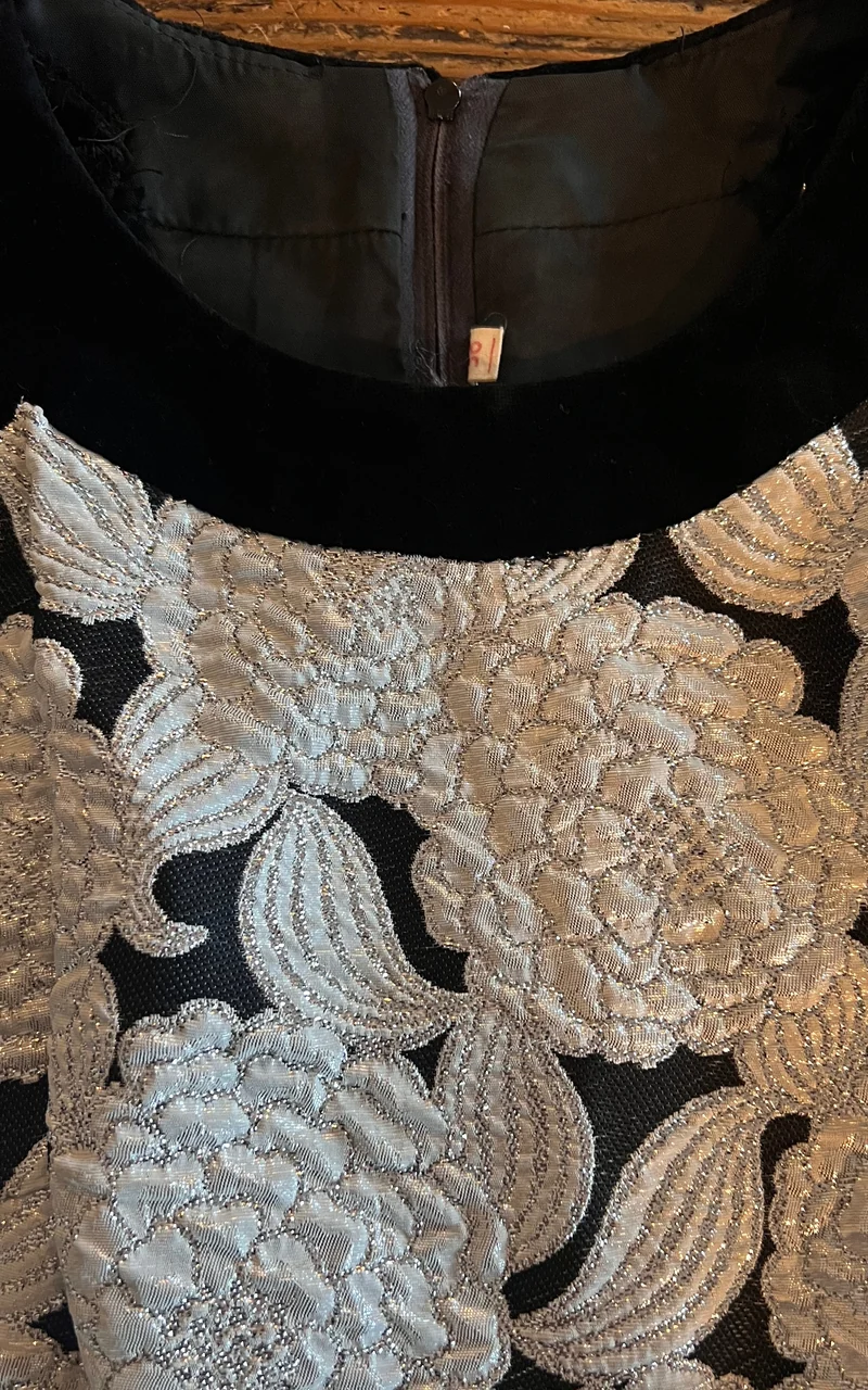 Vintage 70s Velvet Brocade Dress