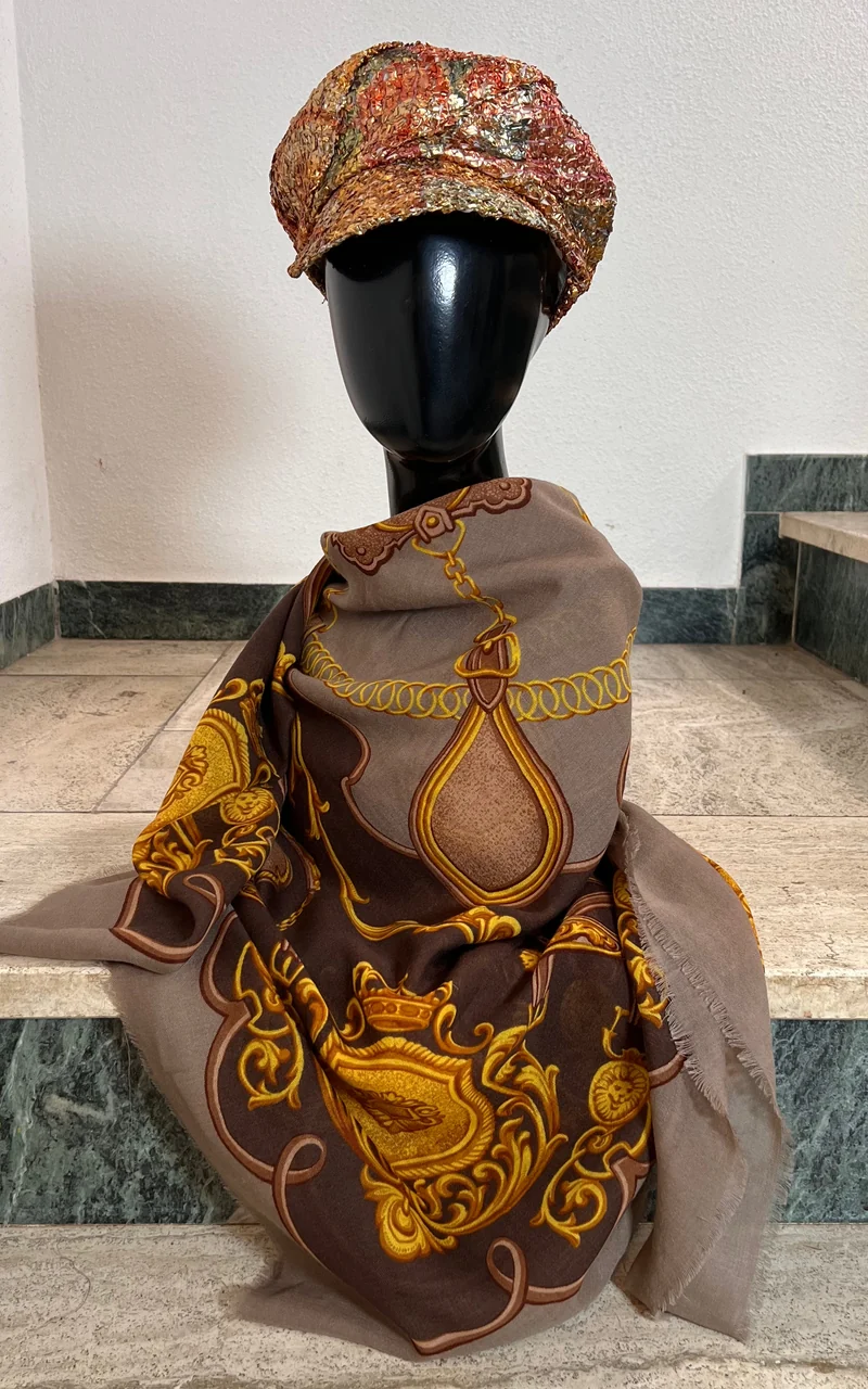 Vintage Big Wool Riding Motiv Scarf