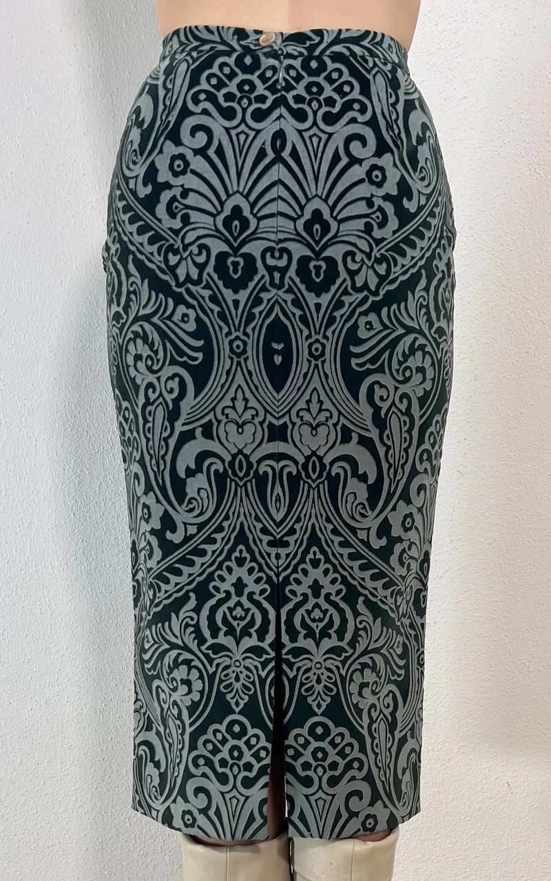 Vintage Fall 1998 Dolce and Gabbana Burn Out Velvet Skirt