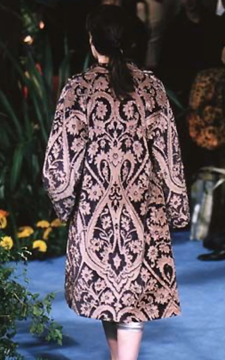 Vintage Fall 1998 Dolce and Gabbana Burn Out Velvet Skirt