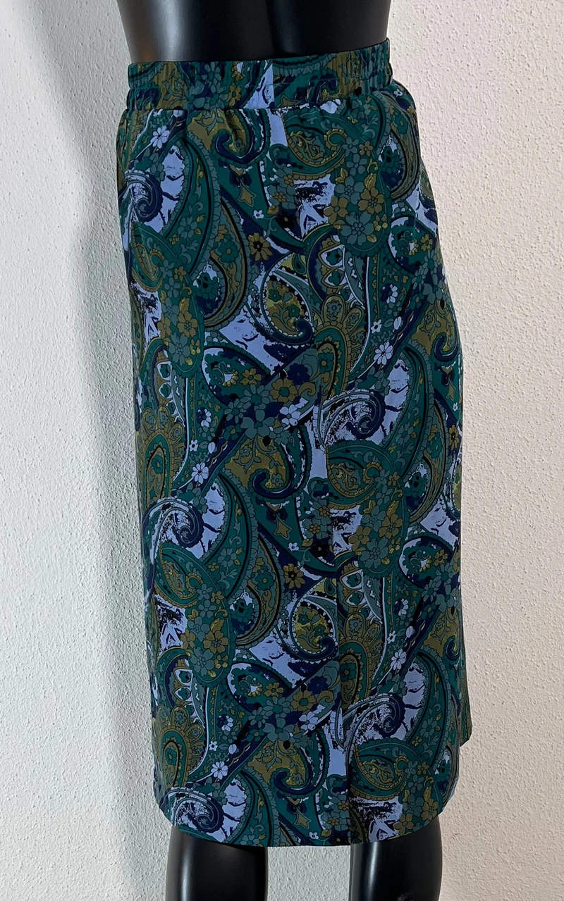 Vintage Paisley Silk Skirt