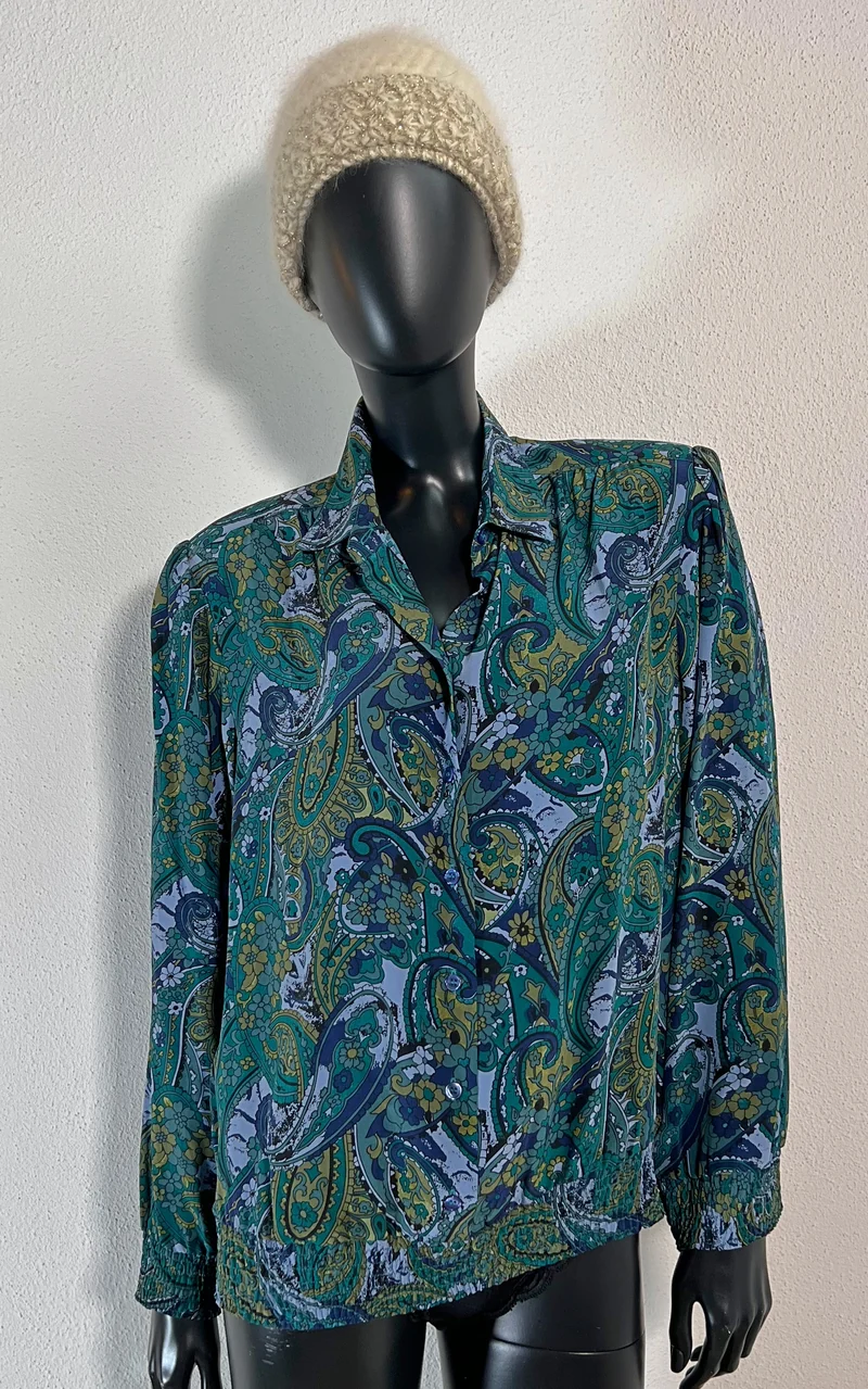 Vintage Paisley Silk Blouse