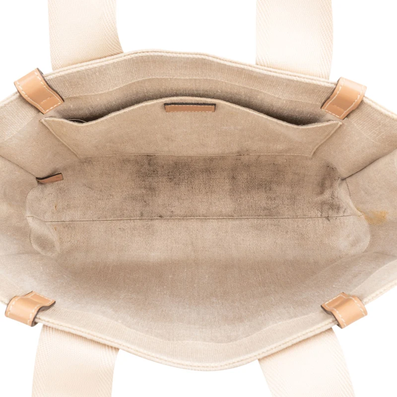Chloé Canvas Woody Medium Tote Shoulder Bag