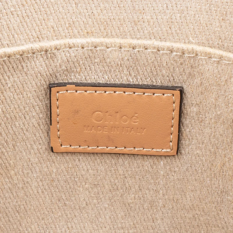 Chloé Canvas Woody Medium Tote Shoulder Bag