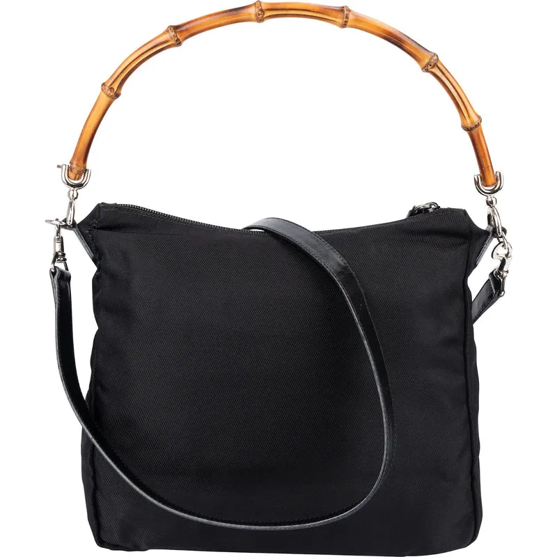 Gucci Nylon Bamboo Handle Shoulder Bag