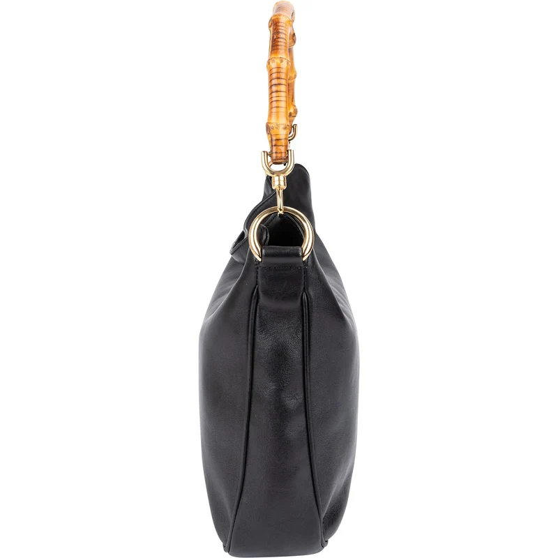 Gucci Classic Leather Bamboo Hobo Shoulder Bag
