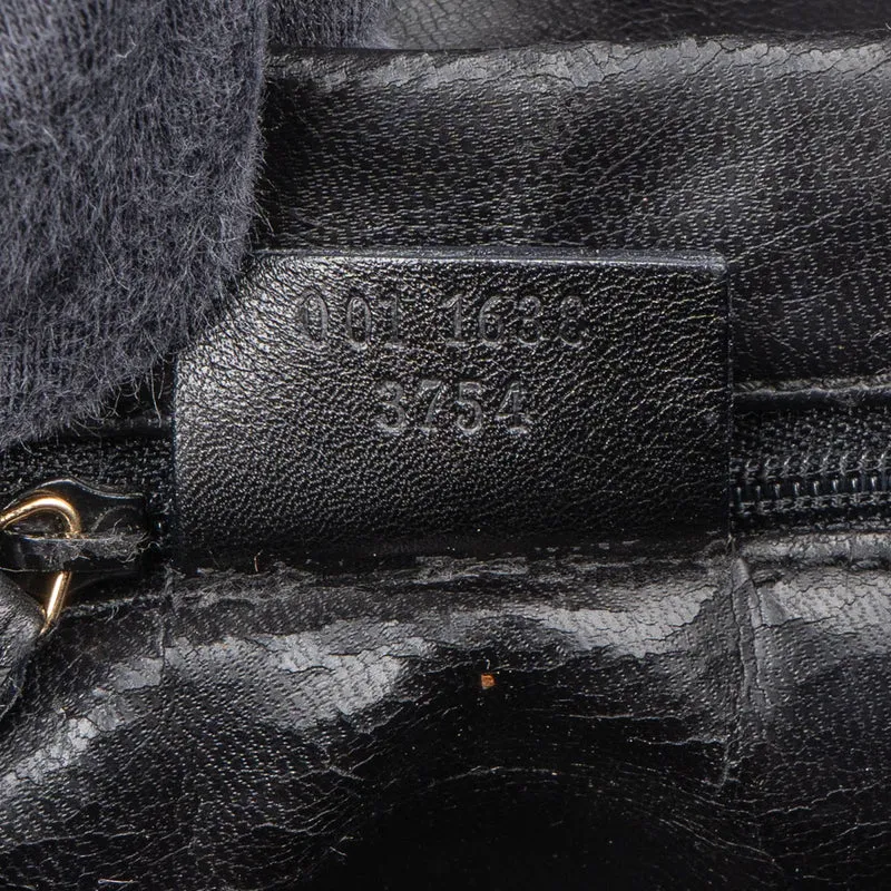 Gucci Classic Leather Bamboo Hobo Shoulder Bag