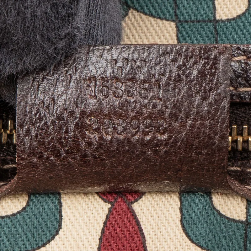 Gucci Monogram Suede GG Embossed Tote Handbag