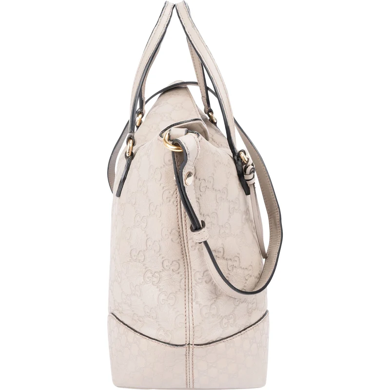 Gucci Grey Microguccissima Leather Bree Top Handle Handbag