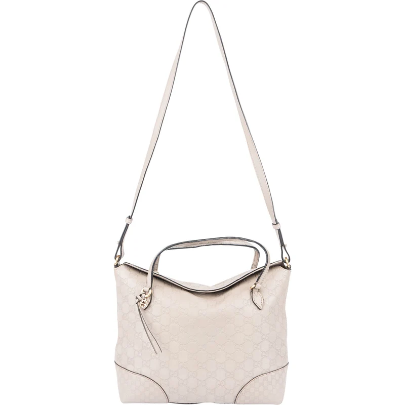 Gucci Grey Microguccissima Leather Bree Top Handle Handbag