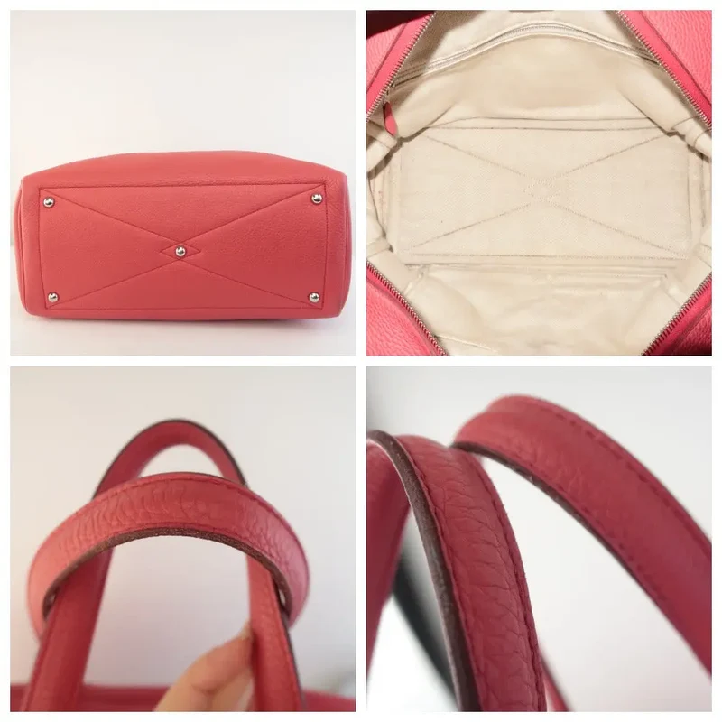 Hermes Rose Jaipur Taurillion Clemence O Square (2011) PHW Victoria II Handbag