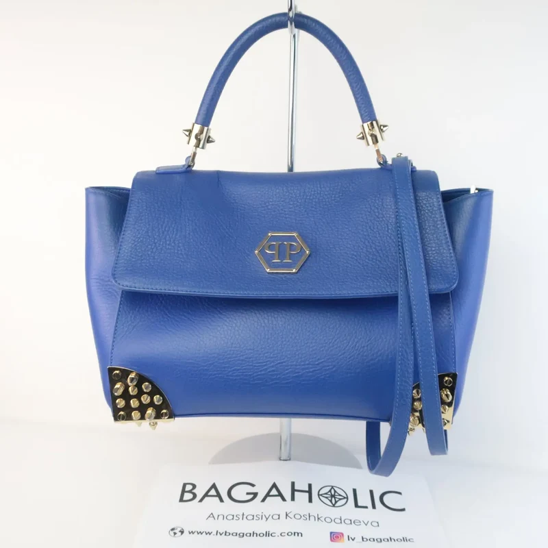Philipp Plein Blue Crossbody Top Handle Bag