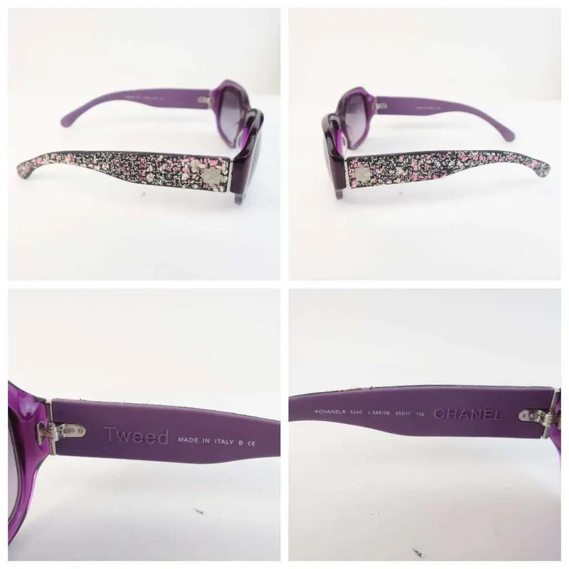 Chanel Tweed Purple/Pink Sunglasses