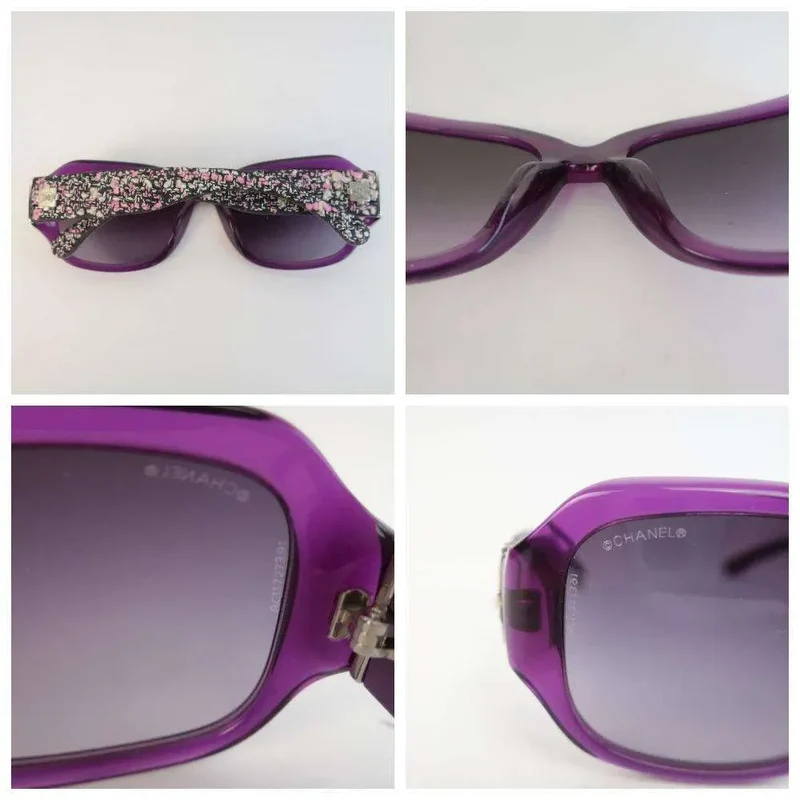 Chanel Tweed Purple/Pink Sunglasses