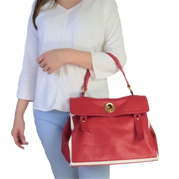 YSL Red Leather Muse 2 Handbag