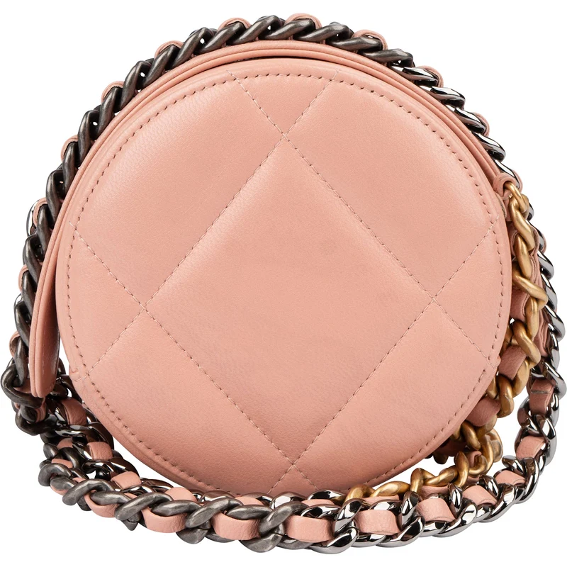 Chanel 19 Quilted Lambskin Round Crossbody Bag
