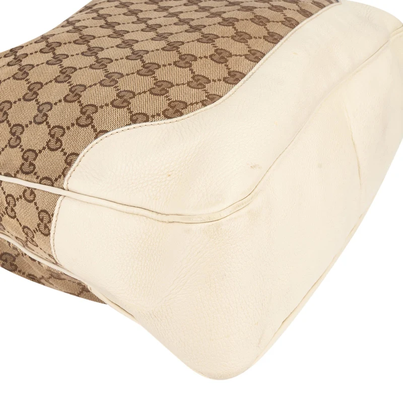 Gucci Monogram GG Canvas Bamboo Hobo Shoulder Bag