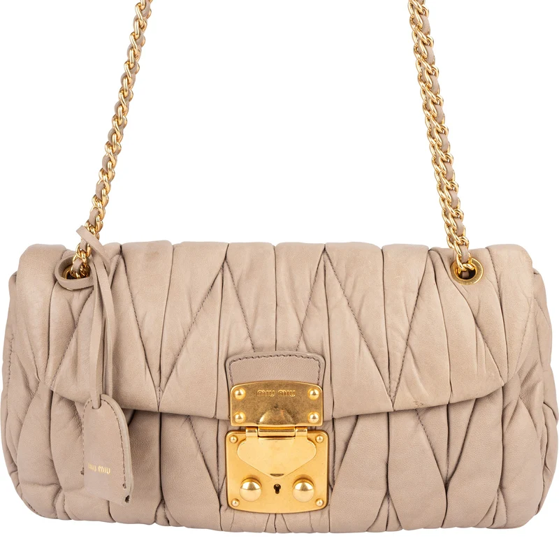Miu Miu Matelassé Nappa Leather Shoulder Crossbody Bag