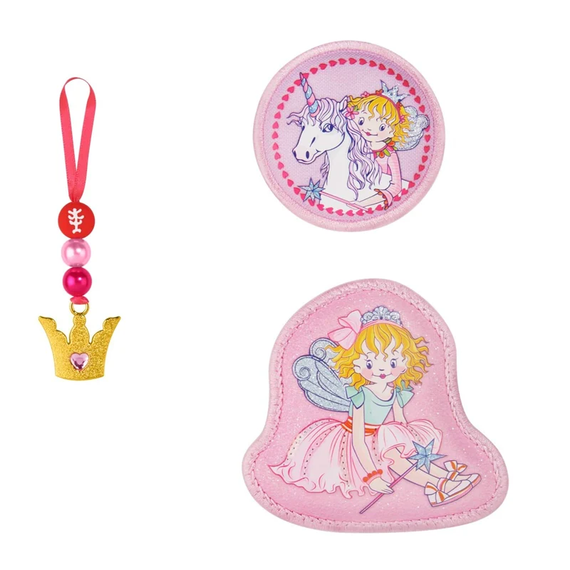 Step by Step Magic Mags Spiegelburg ?Prinzessin Lillifee, Rosarien?, 3-teilig, 2 Magnet-Applikationen und 1 Anhänger, als Ergänzung für den Schulranzen oder Vorschulrucksack, für Mädchen