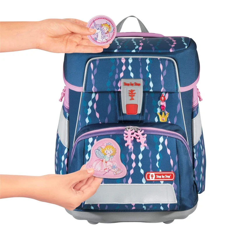 Step by Step Magic Mags Spiegelburg ?Prinzessin Lillifee, Rosarien?, 3-teilig, 2 Magnet-Applikationen und 1 Anhänger, als Ergänzung für den Schulranzen oder Vorschulrucksack, für Mädchen