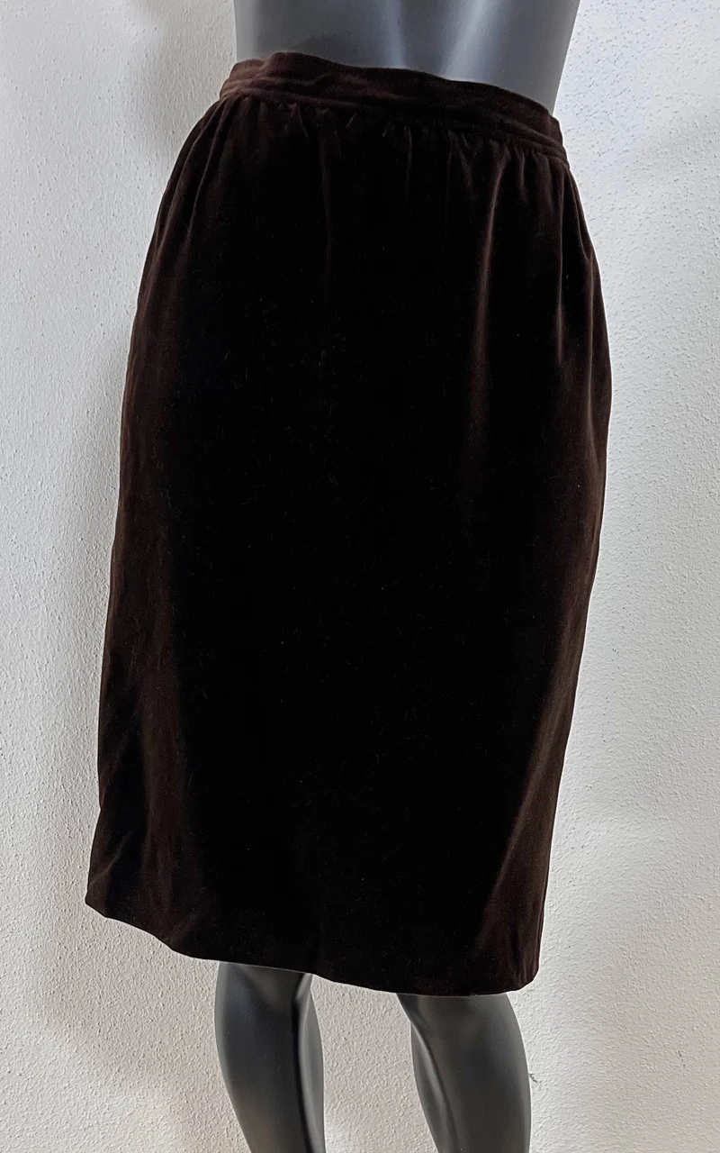 Vintage Yves Saint Laurent Darkbrown Velvet Skirt