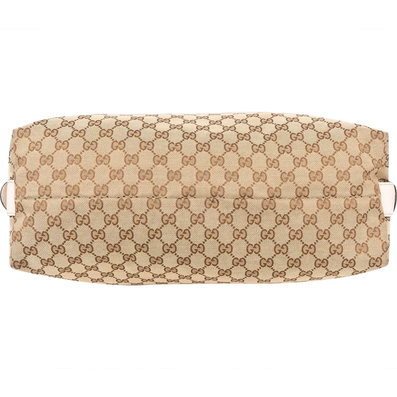 Gucci Monogram GG Heavy Braided Handle Bamboo Shoulder Bag