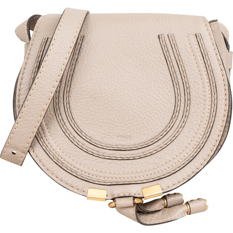 Chloé Grained Leather Marcie Saddle Small Crossbody Bag