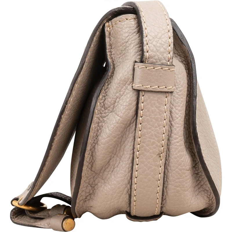 Chloé Grained Leather Marcie Saddle Small Crossbody Bag