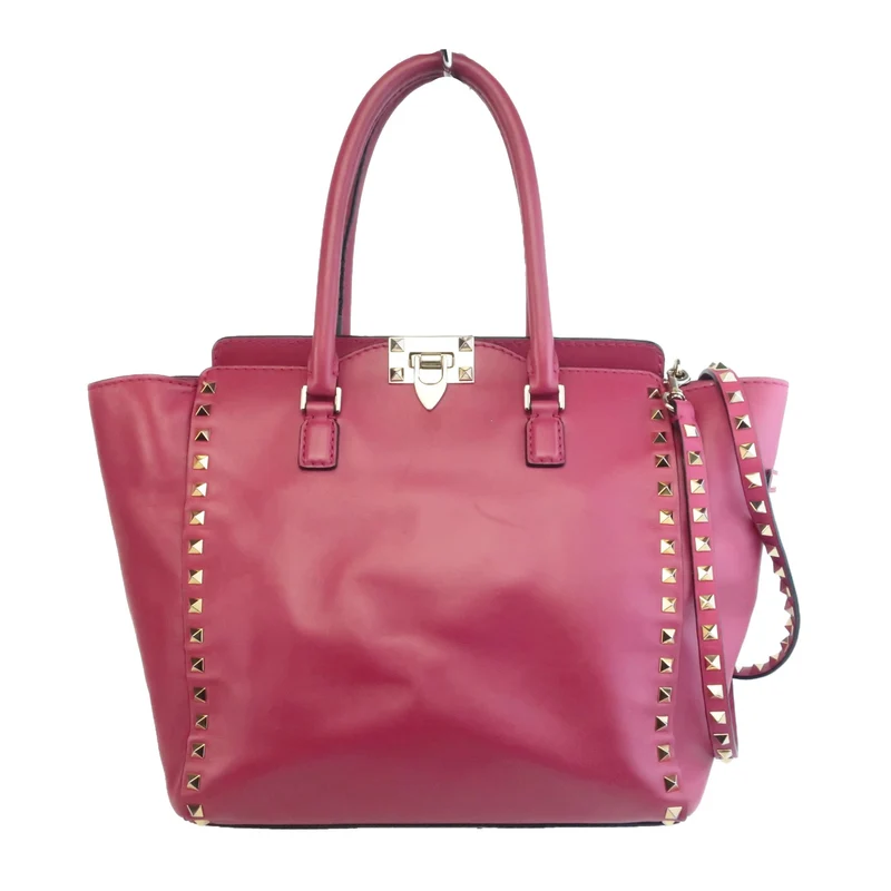 Valentino Leather Medium Tote Rockstud Bag