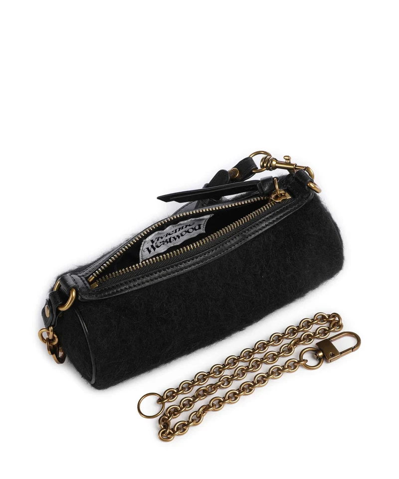 Vivienne Westwood Cindy Mohair Effect Small Schultertasche black