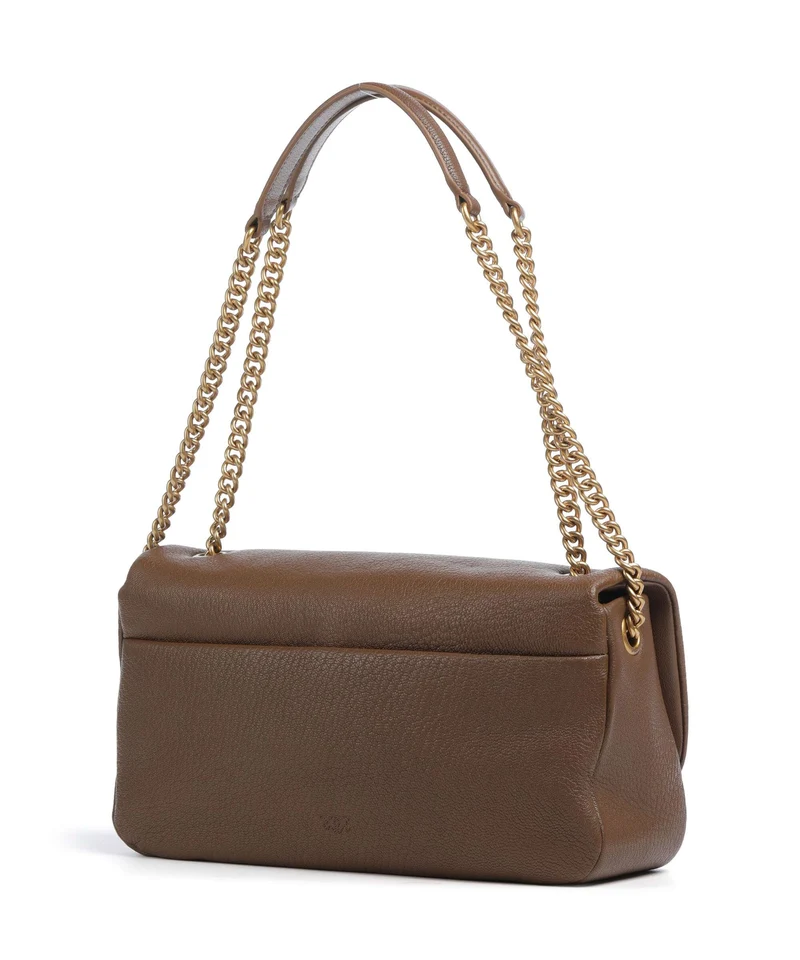 Pinko Click Soft Horizontal Chain Schultertasche marrone cognac/antique gold