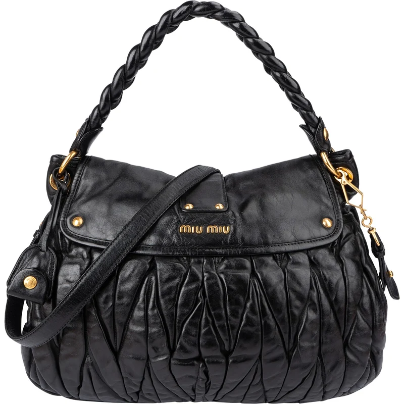 Miu Miu Quilted Gathered Leather Handbag