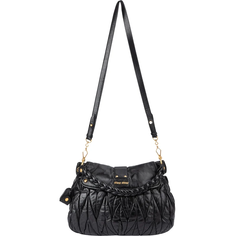 Miu Miu Quilted Gathered Leather Handbag